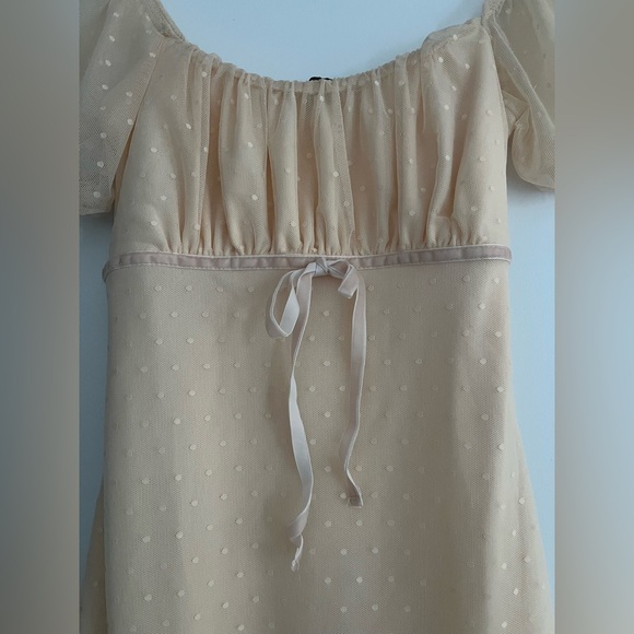 Lulus Immense Sweetness Blush Swiss Dot Mesh Puff Sleeve Mini Dress - Picture 4 of 4